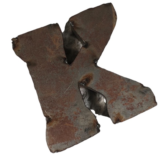 Rustic Cottagecore Boho Metal Decor Initial K Distressed Farmhouse - Picture 1 of 4